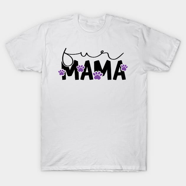 Fur Mama Purple Paw T-Shirt by Mystic Dragon Designs